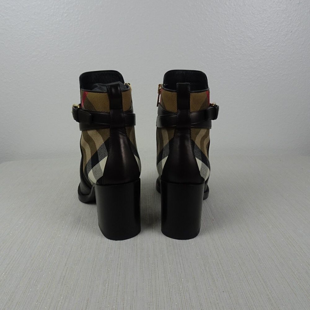 BURBERRY Women's Booties Vaughan Vintage Check & Leather Ankle Boots Heels 37 - Picture 7 of 14